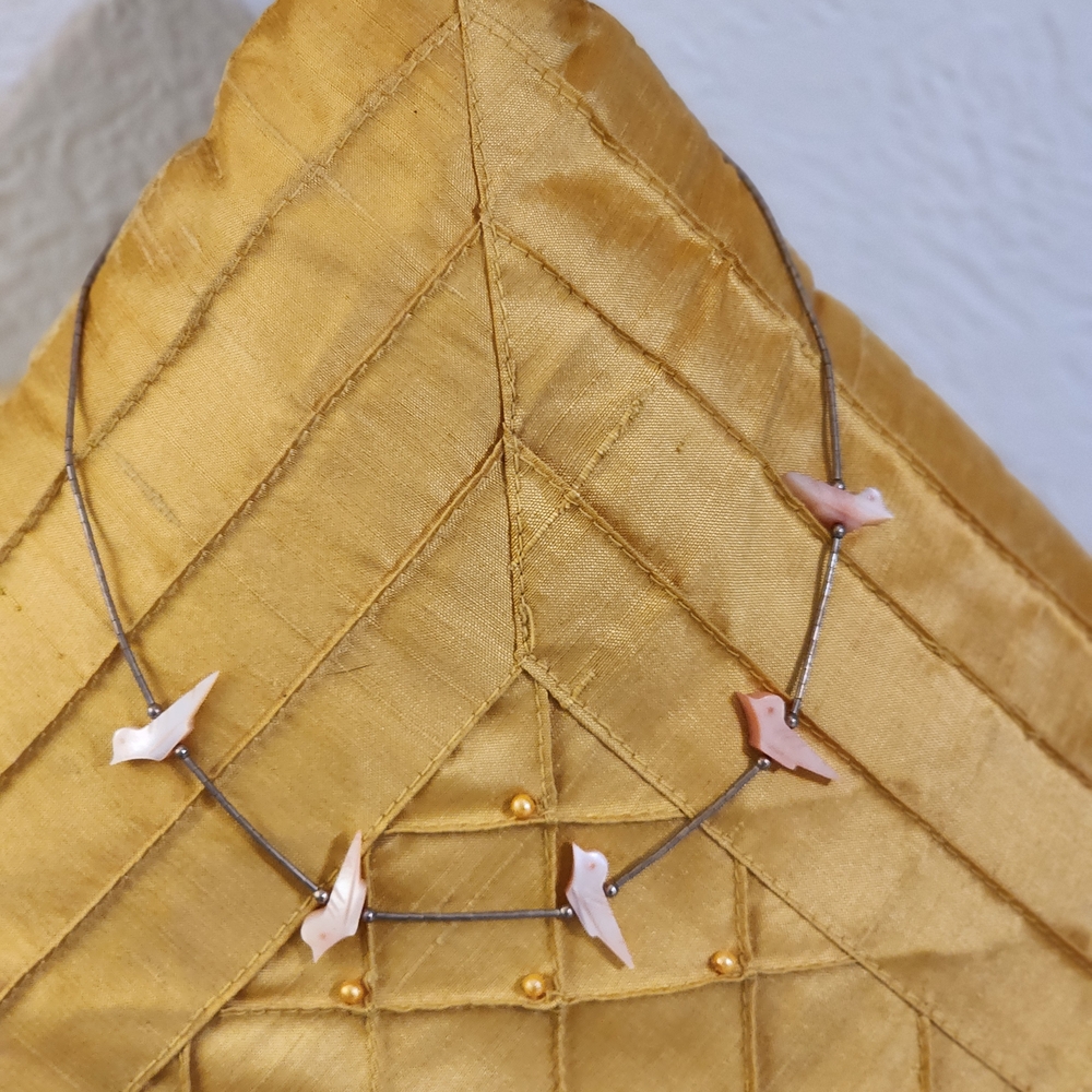 Elegant Bird Necklace with Pink Accents